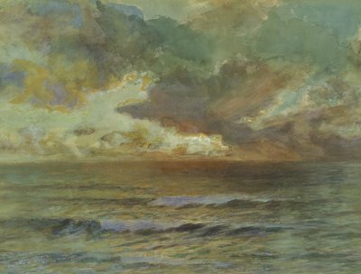 Seascaleの日没（紙にトイレ） 作： Joseph Severn