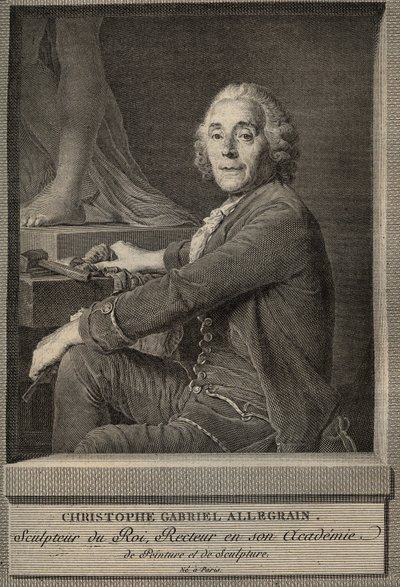 クリストフ・ガブリエル（Christophe Gabriel）アレグラン（1710-1795）の肖像 - フランスの彫刻家 - Joseph-Siffrein Duplessisの絵画の後のエングレーヴィング 作： Joseph Siffred (after) Duplessis