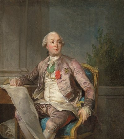 アンジヴィレール伯シャルル＝クロード・ド・フラホー・ド・ラ・ビラードリー（1730-1809）の肖像画の習作（油彩・カンヴァス） 作： ジョセフ・シフレッド（愛称）デュプレッシ
