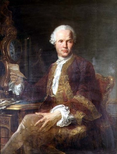 クラレット色のコートを着た紳士の肖像 作： Joseph Siffred Duplessis