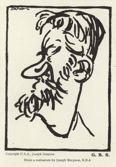 ジョージ・バーナード・ショーの風刺画 作： Joseph Simpson