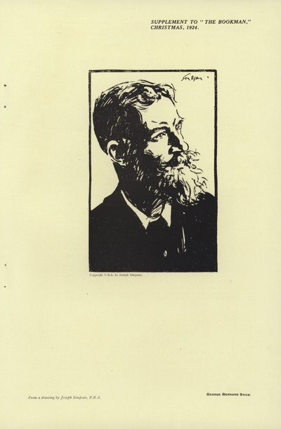 ジョージバーナードショーの肖像 作： Joseph Simpson