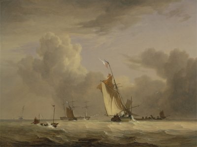 強風での釣りスマックやその他の船 作： Joseph Stannard