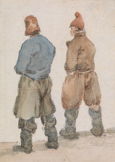 後ろから見た 2 人の漁師 作： Joseph Stannard