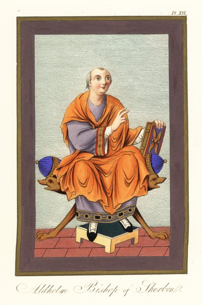 Aldhelm、Sherborn 司教 c639-709、1851 年 (彫刻) 作： Joseph Strutt