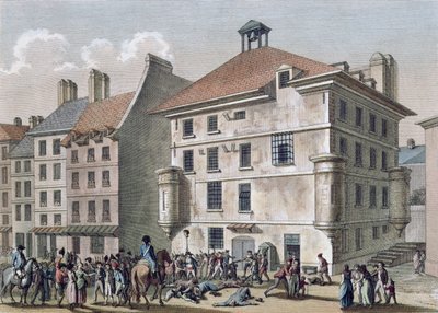 9月の虐殺：1792年9月2〜5日、サンジェルマンデプレ近くの修道院刑務所での虐殺 作： Joseph Swebach Desfontaines
