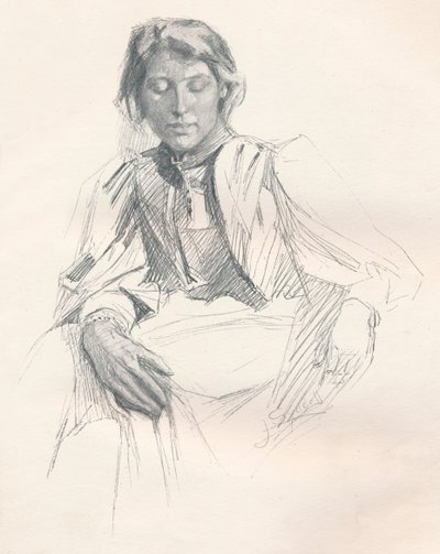「鉛筆で学ぶ」、c1897 作： Joseph Syddall