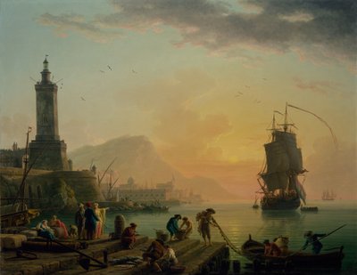地中海の港の静けさ 作： Joseph Vernet