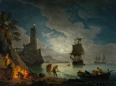 月明かりの港 作： Claude Joseph Vernet