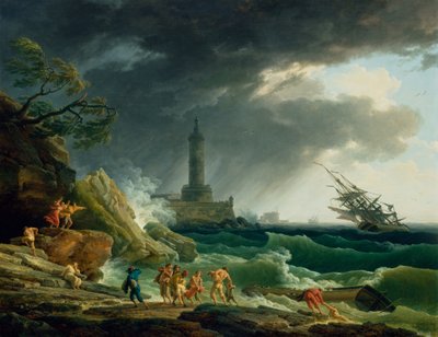 地中海沿岸の嵐 作： Joseph Vernet