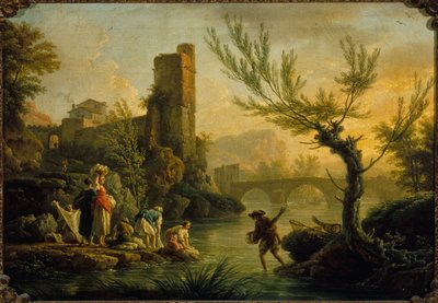 洗濯婦のいる風景、1763年（油彩・カンヴァス） 作： Joseph Vernet