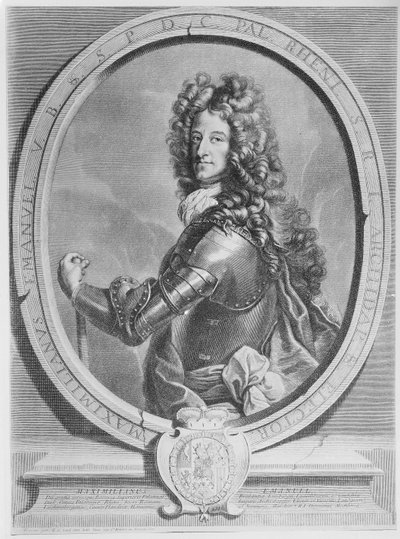 Cornelis Vermeulenによって彫刻されたMaximilian II Emanuel、バイエルンの選挙人（彫刻） 作： Joseph Vivien
