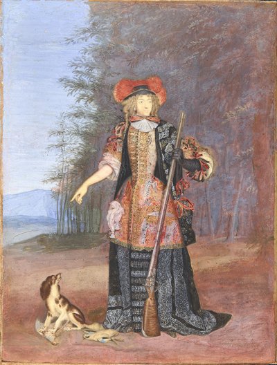エリザベス・シャーロットの肖像、パラタイン王女（1652～1722年）、オルレアン公爵夫人、1671年頃。 作： Joseph Werner