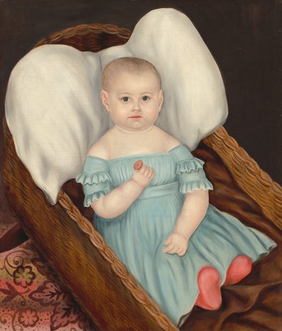 枝編み細工品バスケットの赤ちゃん、c。 1840年。 作： Joseph Whiting Stock