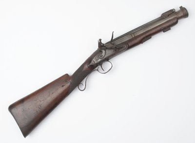 1815年頃、アイルランドのボランティアに支給されたスプリングバヨネット付きブランダーバス（ブランダーバス、フリントロック式 作： Joseph Wood