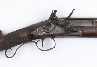 1815年頃、アイルランドのボランティアに支給されたスプリングバヨネット付きブランダーバス（ブランダーバス、フリントロック式 作： Joseph Wood