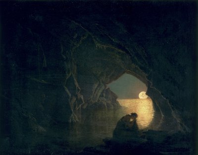 ジュリアの姿が描かれた洞窟、1780 作： Joseph Wright of Derby