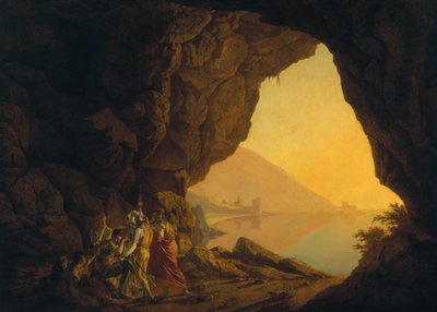 ナポリ王国の洞窟、バンディッティ、exh。 1778年 作： Joseph Wright of Derby