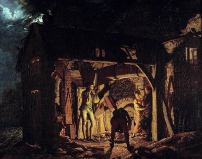 18世紀の鍛冶屋 ダービーのジョセフ・ライト（1734-1797）による絵画 1773年 サンクトペテルブルク、エルミタージュ美術館 作： Joseph Wright of Derby