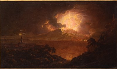 夜のベスビオ噴火の眺め 作： Joseph Wright of Derby