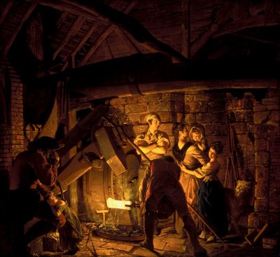 鉄の鍛冶屋 作： Joseph Wright of Derby