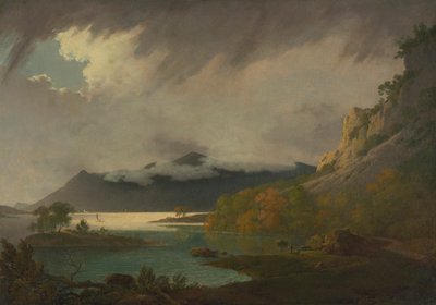 遠くにスキッドーを望むダーウェント ウォーター 作： Joseph Wright of Derby