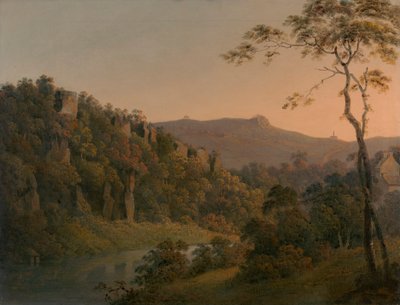 ブラック ロック エスカープメントを見つめるマトロック デール 作： Joseph Wright of Derby