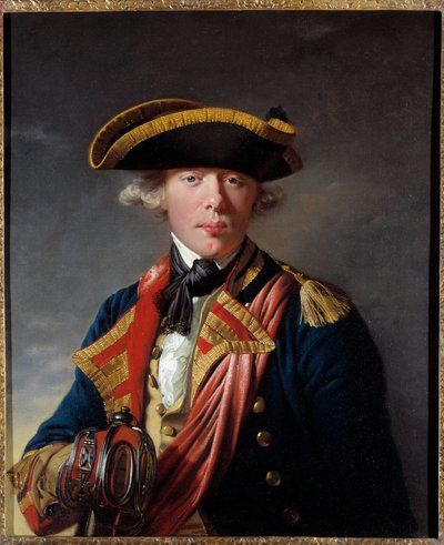 ジェームズ・クック（1728 - 1779）の肖像（1766 - 1768年頃のイギリスの航海士）。ダービーのジョセフ・ライト（1734 - 1797）による絵画。 作： Joseph Wright of Derby