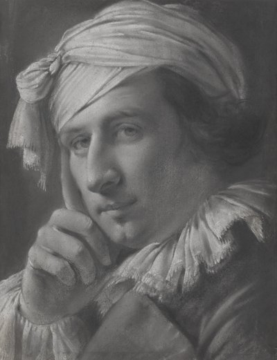 男の肖像、1768年頃（紙にチョークと木炭） 作： Joseph Wright of Derby