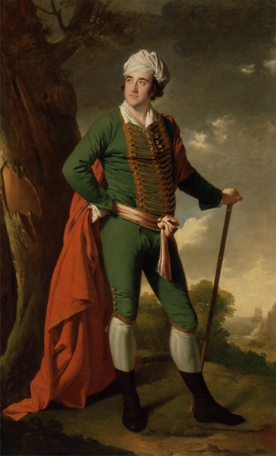 「インディアンキャプテン」として知られる男の肖像、1767年頃（キャンバスに油彩） 作： Joseph Wright of Derby