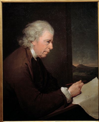 時計師、地質学者、物理学者であるジョン・ホワイトハースト（1713-1788）の肖像 ダービーのジョセフ・ライト（1734-1797）による絵画 作： Joseph Wright of Derby