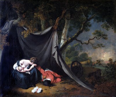死んだ兵士》1789年頃（キャンバスに油彩） 作： Joseph Wright of Derby