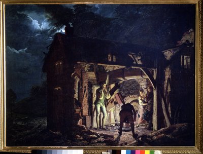 フォージ（フォージ）。 ダービーのジョセフ・ライト (1734-1797) による絵画。 キャンバスに油彩 作： Joseph Wright of Derby