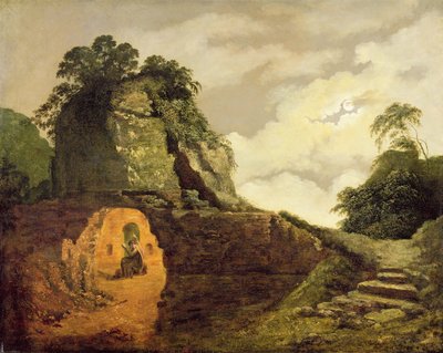 シリウス・イタリクスと月光によるヴァージルの墓 作： Joseph Wright of Derby