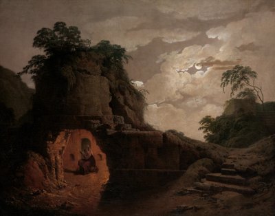 月光によるヴァージルの墓、シリウスイタリクスの宣言、1779年。 作： Joseph Wright of Derby