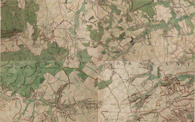 Hougaerdeの地図-Hoegaarden 作： Joseph de Ferraris