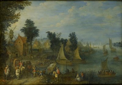 川のほとりの村 作： Joseph van Bredael