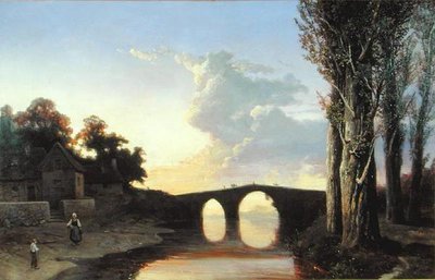 南フランスの川と橋（油彩・キャンバス） 作： Josephine Bowes