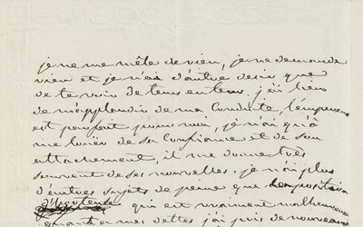 1809年1月2日、パリのウジェーヌドボーハルナイスへの直筆の手紙（紙にペンとインク） 作： Josephine de Beauharnais