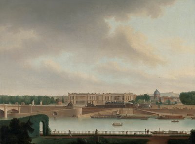 パリのバタビア大使館からの眺め 作： Josephus Augustus Knip (signed by artist)