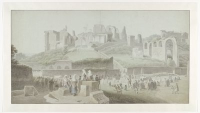 ローマのパラティーノの丘のふもとの行列 作： Josephus Augustus Knip