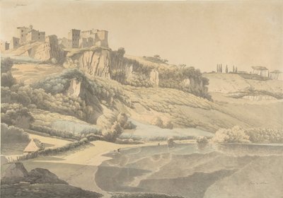 ゲンツァーノとネミ湖、19 世紀初頭。 作： Josephus Augustus Knip