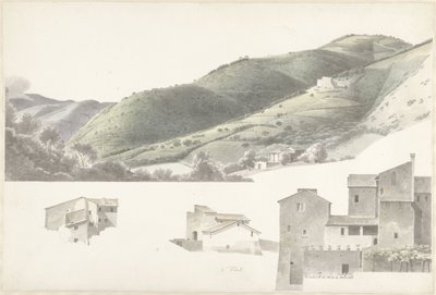 チボリ近くの風景といくつかの家 作： Josephus Augustus Knip