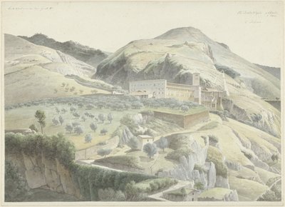 スビアコの修道院のある風景 作： Josephus Augustus Knip