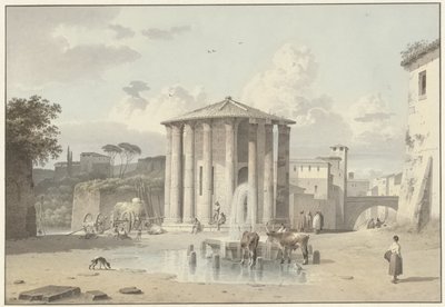 ローマのヴェスタ神殿 作： Josephus Augustus Knip