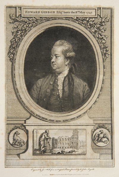エドワード・ギボン、エスク、パブ。1730年版（彫刻 作： Joshua (after) Reynolds