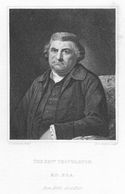 The Reverend Thomas Warton（イギリスの文学史家、批評家、詩人）（彫刻作品 作： Joshua (after) Reynolds