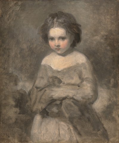 若い女の子の習作、半身 - 未完（キャンバスに油彩） 作： Joshua (studio of) Reynolds