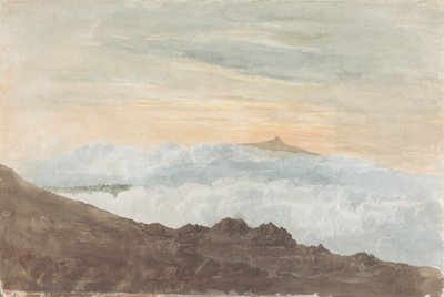 雲のある山岳風景 作： Joshua Cristall