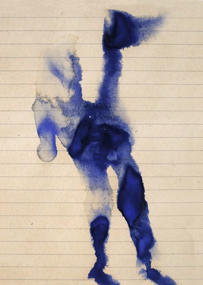 抽象的な青いインクの染み 作： Joshua Hoskins